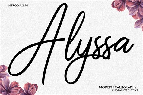 Font Fonts Alyssa Download Digital Font Calligraphy Font Etsy