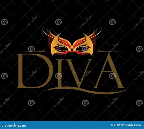 Diva Logo With Masquerade Glasses Stock Vector Illustration Of Design