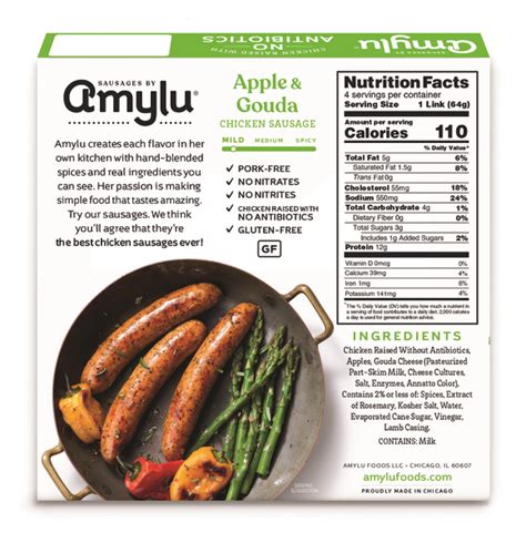 This simple recipe chars up some onions and bell peppers to toss with sausage and mix in with a fabulous homemade red rice. APPLE & GOUDA CHICKEN SAUSAGES | The Natural Products Brands Directory