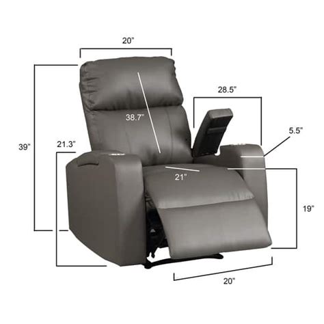 Modern Terry Upholstered Faux Leather Power Recliner Chair Bed Bath