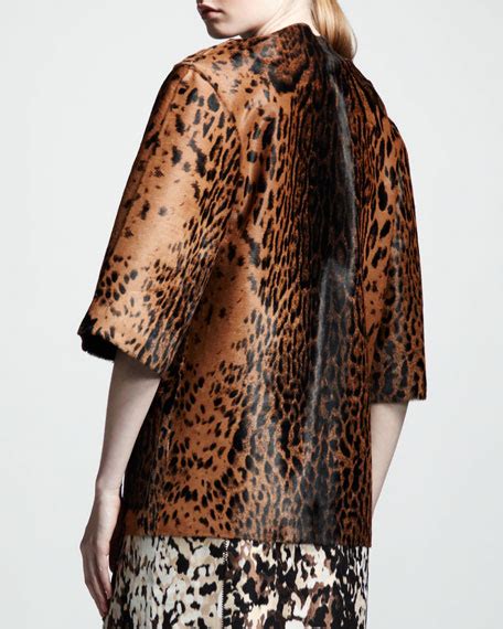 Lanvin Leopard Print Calf Hair Coat