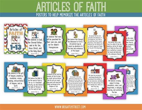 Lds Articles Of Faith Posters Large Size 16x20 Etsy