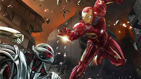 Download Iron Man Fighting Ultron Wallpaper
