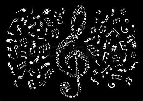 Musical Notes Black And White Stock Vector Colourbox