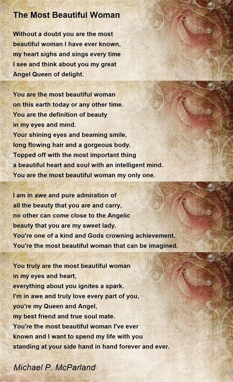 The Most Beautiful Woman The Most Beautiful Woman Poem By Michael P