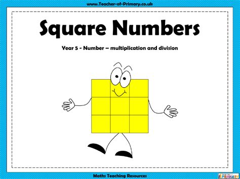 Square Numbers Worksheet Maths Year 5