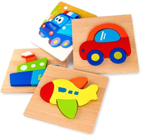 Afufu Wooden Jigsaw Puzzles For Toddlers 1 2 3 Years Old Boys Andgirls