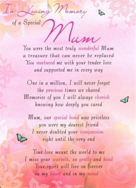 Graveside Card In Loving Memory Of A Special Mum Grave Verse Memorial
