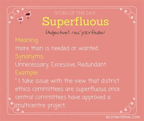Superfluous Word Of The Day For Ielts Speaking And Writing