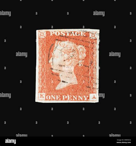 Penny Red One Pence Victorian Uk Postage Stamp 1841 Stock Photo Alamy