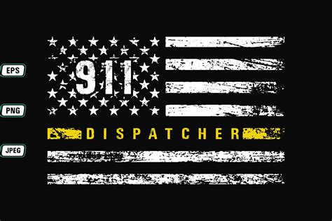 911 Dispatcher With Usa Flag Graphic By Teestore · Creative Fabrica