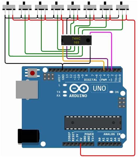 Interfacing Parallel In Serial Out Shift Register Hc With Arduino