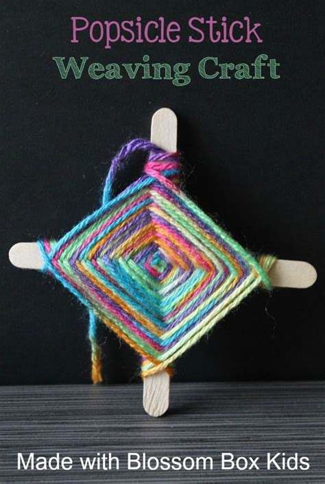 Make An Easy Weaving Craft Out Of Popsicle Sticks And Colorful Yarn
