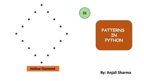 Hollow Diamond Pattern Patterns In Python Python Lectures Youtube