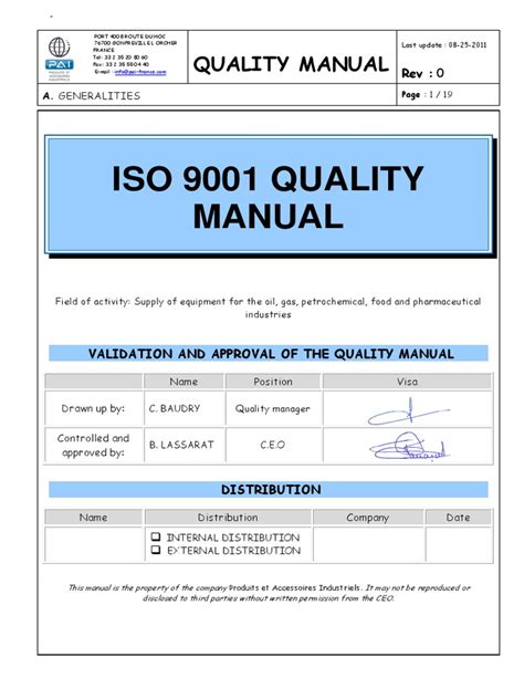 Quality Manual Template Pdf Surveillance Quality Management