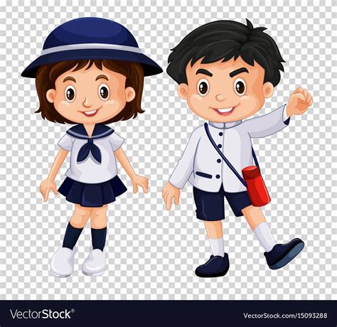 Boy And Girl In School Uniform Illustration Download A Free Preview Or