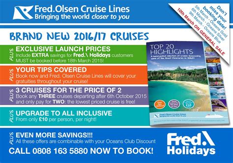 Fred Olsen Cruise Lines 2016 Brochure Launch Fred Holidays By Fred