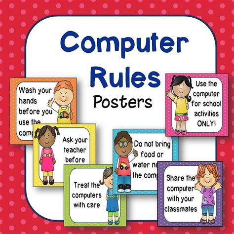 Classroom Computer Rules Posters Happy Kids Classroom Computers