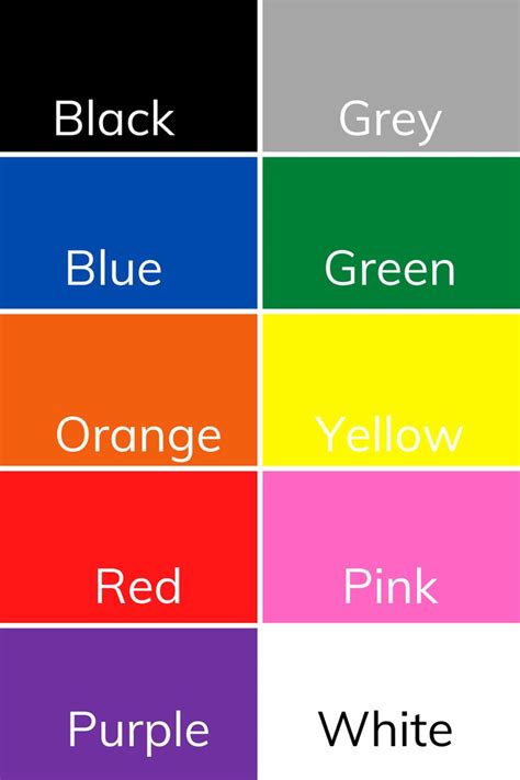 Colores En Ingles Colores En Ingles Nombres De Colores Como