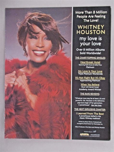 Whitney Houston My Love Is Your Love Album Release Print Ad 1999 Ebay