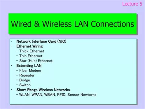 Ppt Wired Wireless Lan Connections Powerpoint Presentation Free Download Id