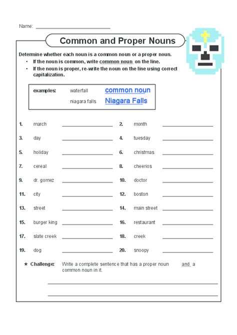 Common Vs Proper Noun Worksheets Sort And Assessment Common And