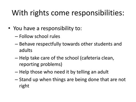 Ppt Students Rights And Responsibilities Powerpoint Presentation