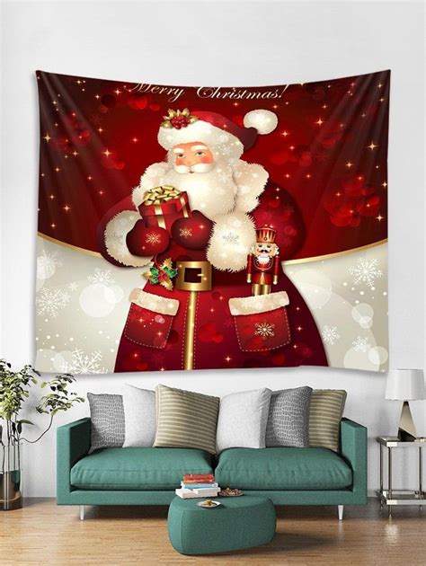 Christmas Santa Claus T Print Tapestry Wall Hanging Decor Cheap