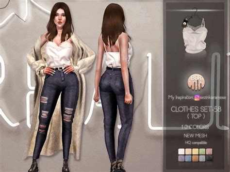Busra Trs Clothes Set 58 Top Bd227 Outfit Sets Sims 4 Sims 4