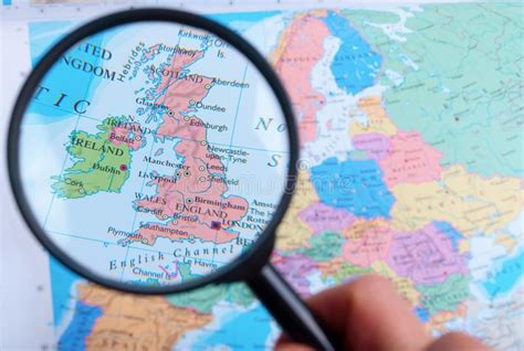 Map And Zoom Lens England Stock Image Image Of