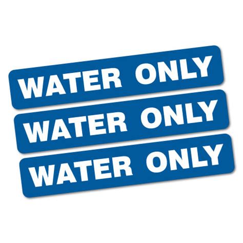 3x Water Only Safety Sticker Warning Signs Stickers Sticker Collective