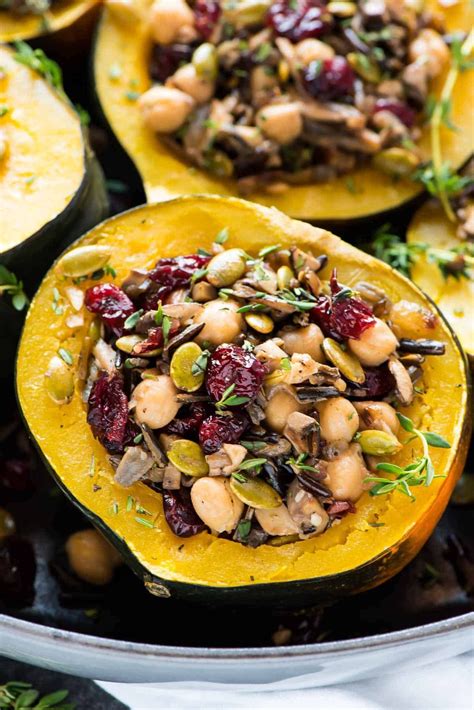 Wild Rice Cranberry Stuffed Acorn Squash Made Quick And Easy In The