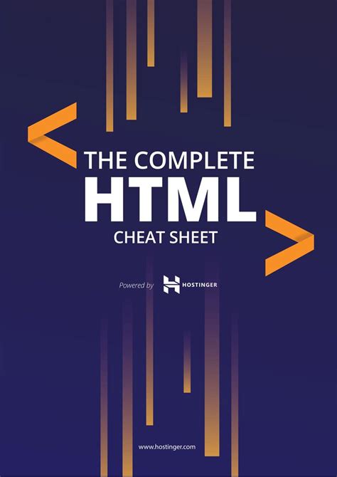 Html Cheat Sheet In Pdf And  New Html5 Tags Included 2022