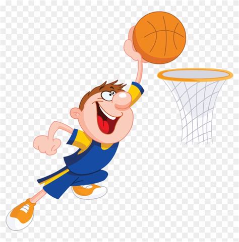 Basketball Team Clipart Child Dunking Basketball Cartoon Hd Png