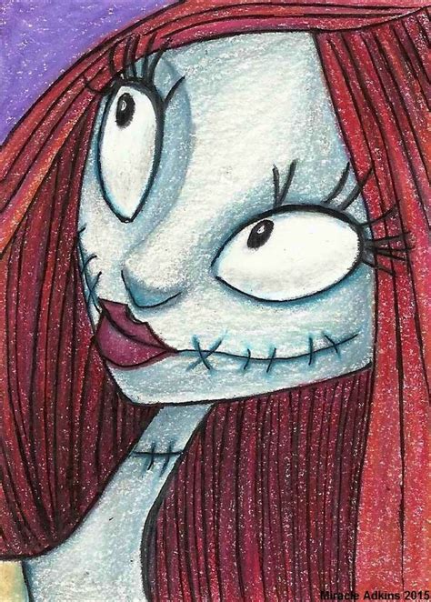 Original Aceo Drawing A Nightmare Before Christmas Sally Fan Art 25x3