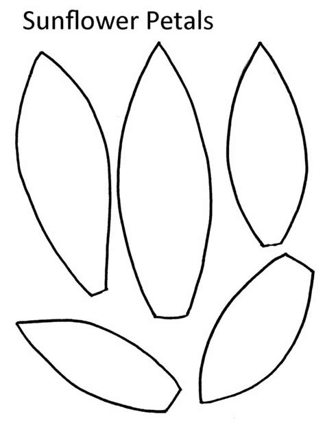 Free templates, shapes, pattern and crafts for kids with beautiful flowers. sunflower petal template printable That are Sweet | Roy Blog