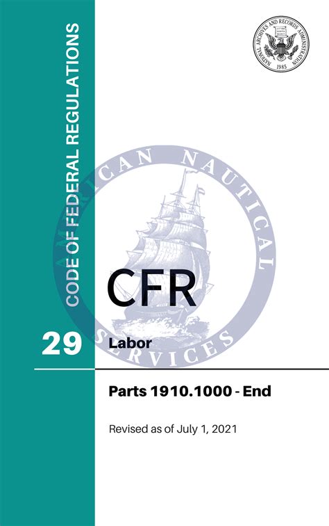 Cfr Title 29 Parts 19101000 End Labor Cfr 1910