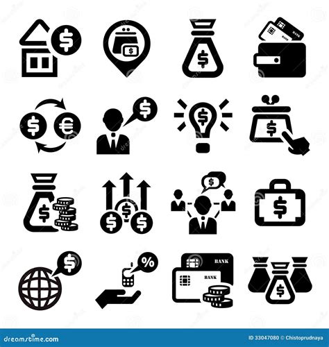Finance And Money Icons Set Stock Vector Illustration Of Direction