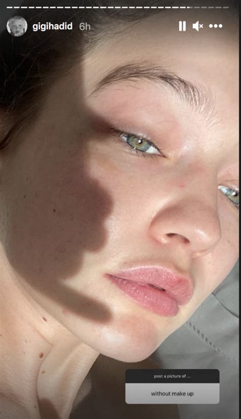 Gigi Hadid Posts A Stunning Makeup Free Selfie On Instagram