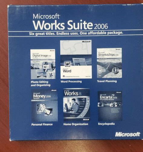Microsoft Works Suite 2006 5 Cds With Product Key New In Opened