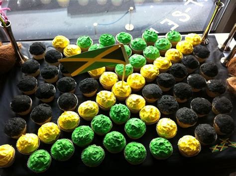 Jamaican Flag Cupcakes Jamaican Party Jamaicans Jamaican Desserts
