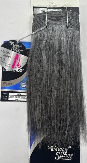 Foxy Silver Human Hair For Weave YAKI SALT PEPPER EBay