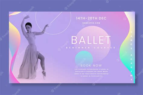 Free Vector Ballet Dancer Horizontal Banner Template