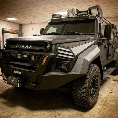 An Armored Vehicle Is Parked In A Garage