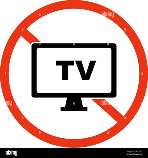 Tv Watching Prohibited Icon Tv Restriction Editable Vector Stock