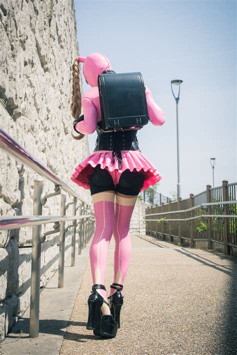 Pink Latex Rubber Clothing With Black Randoseru Sutiblr Flickr