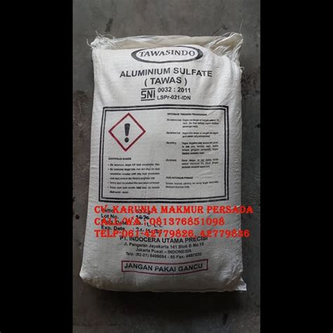 Jual ALUMINIUM SULFAT POWDER TAWAS 50 KG SAK Medan Karunia Makmur