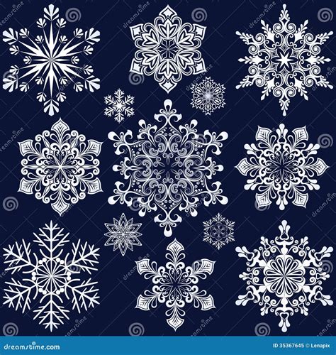 White Snowflake Shapes Royalty Free Stock Photo Image 35367645