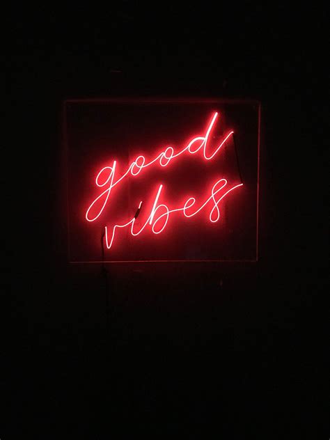 Good Vibes Neon Sign 18 In X 15 In Custom Handmade Red And Black