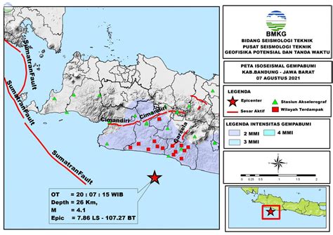 Peta Isoseismal Gempabumi Kab Bandung Jawa Barat Agustus Bmkg